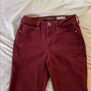 aeropostale maroon high waisted jeggings